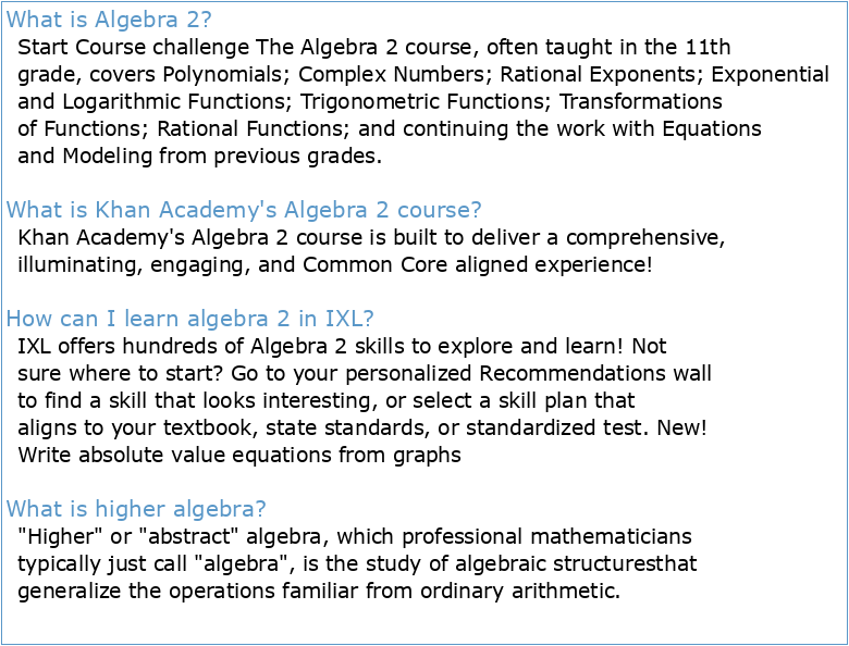 Math II Algèbre