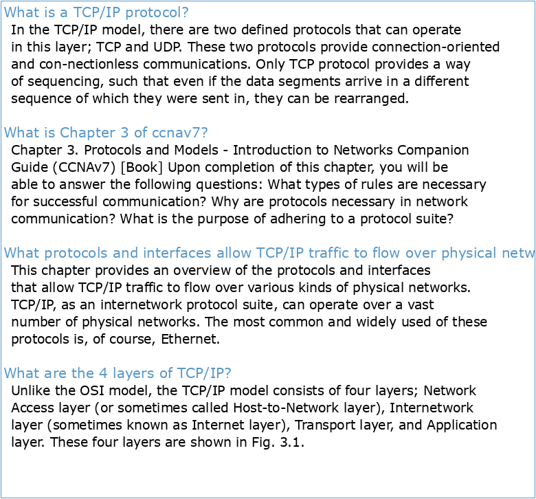 Chapter 3 TCP/IP Networks