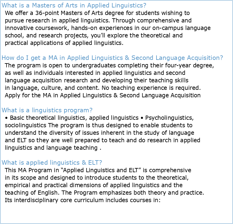 FILIERE: Master APPLIED LINGUISTICS AND ENGLISH