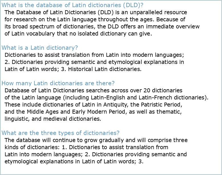 Database of Latin Dictionaries