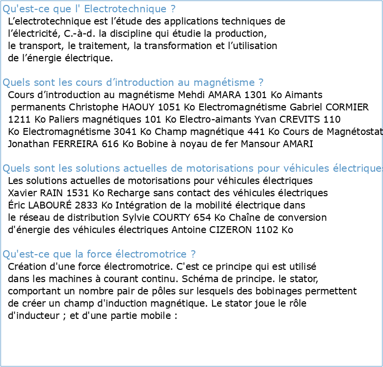 Support de Cours Electricité industrielle (Master 1 Electrotechnique