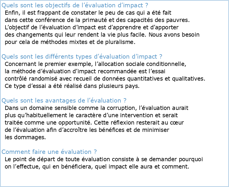 Méthodes d’évaluation d’impact Léa ROUANET