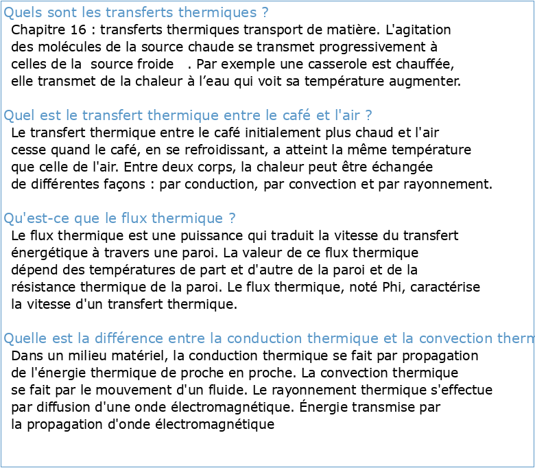 Ch16: Transferts thermiques