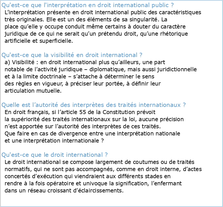 L’interprétation en droit international : Une analyse par les