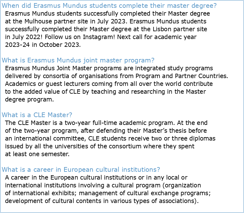 Master Erasmus Mundus en Cultures Littéraires Européennes – CLE