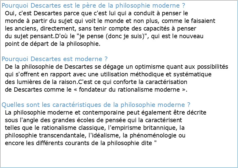 PHI1014 – Introduction à la philosophie moderne de Descartes à Kant