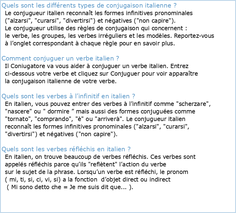 Conjugaison Italienne (PDF)