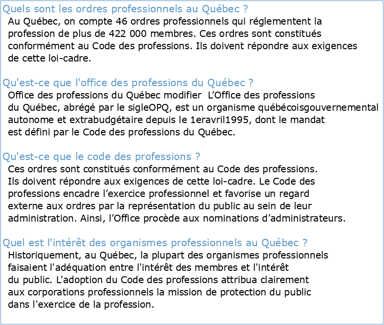 Office des professions du Québec