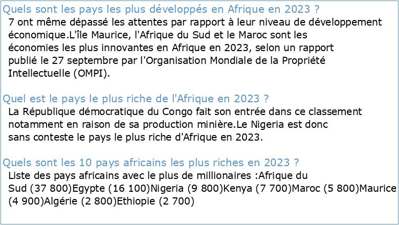 Rapport 2023 sur le développement économique en Afrique