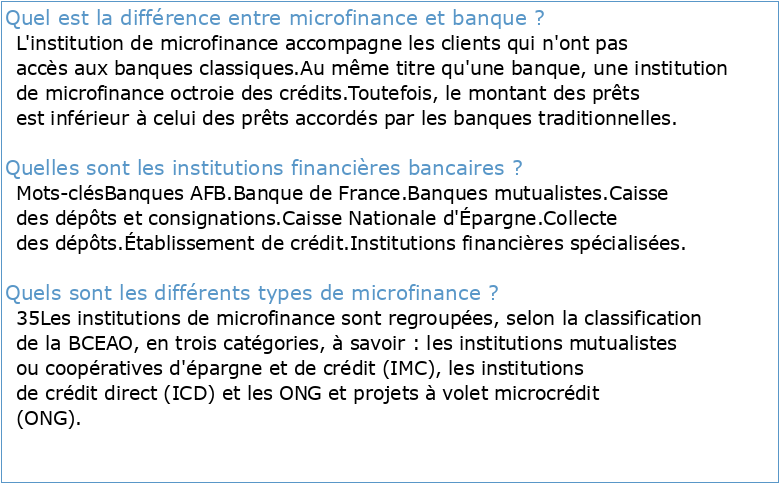 Articulations banques et institutions de microfinance : quel