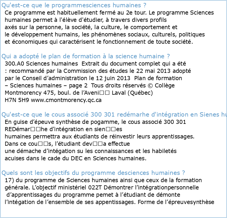300A0 Sciences humaines