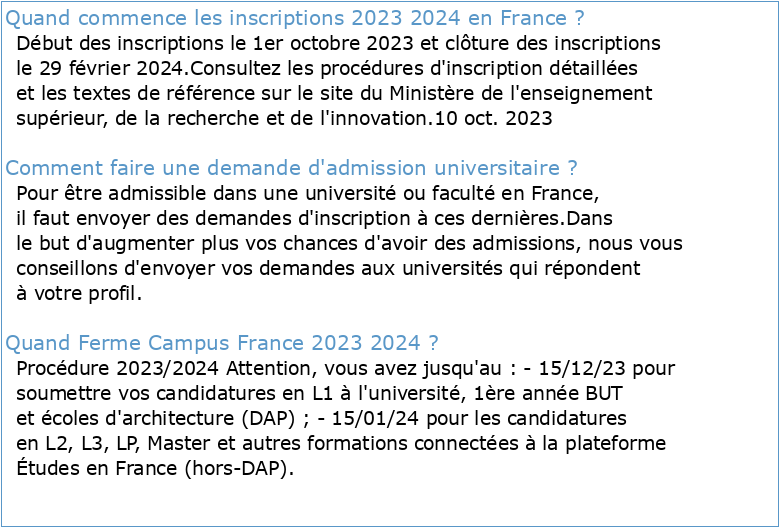 DEMANDE D'ADMISSION UNIVERSITAIRE EN LIGNE 2023-2024