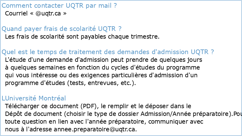 Université du Québec à Trois-Rivières wwwuqtrca Site étudiants