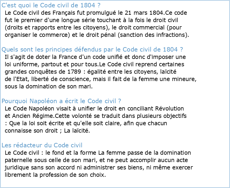 Le Code civil des Français de 1804