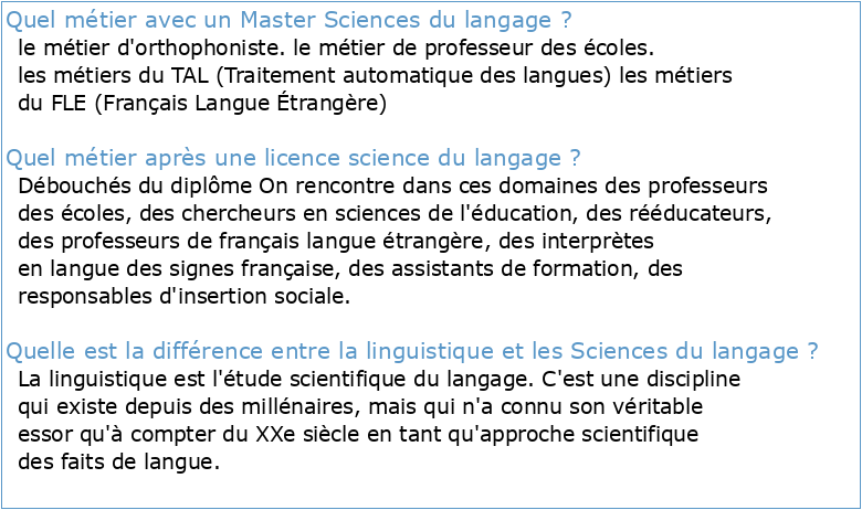 MASTER Sciences du langage : Linguistique française générale (LFG)