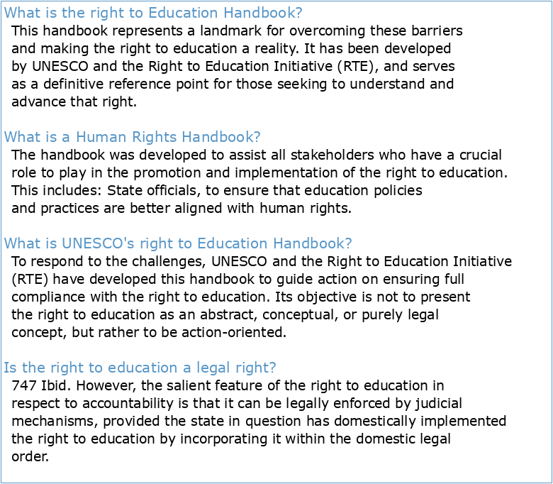 Right to education handbook