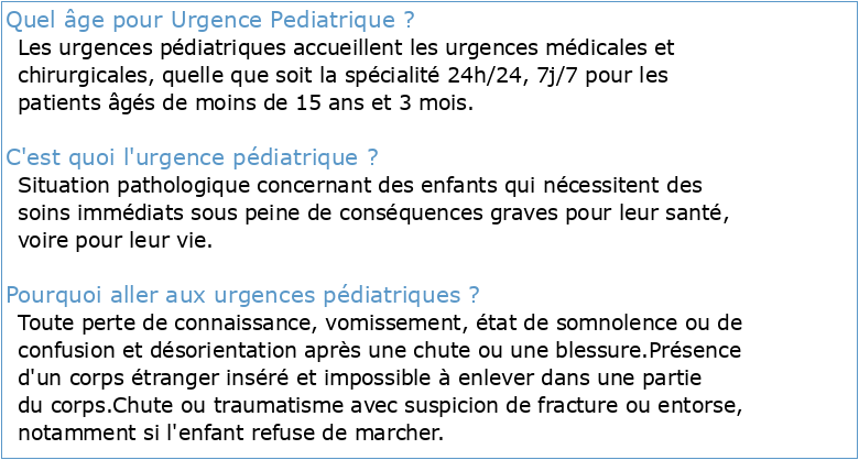 FST urgences pédiatriques
