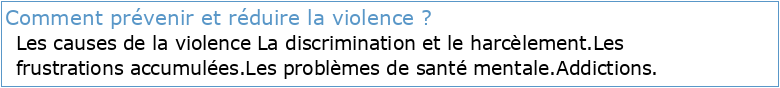 La prévention de la violence au Québec