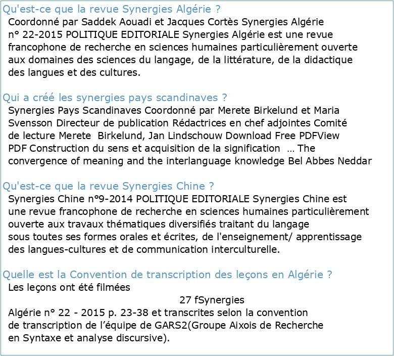 Synergies Algérie n° 22