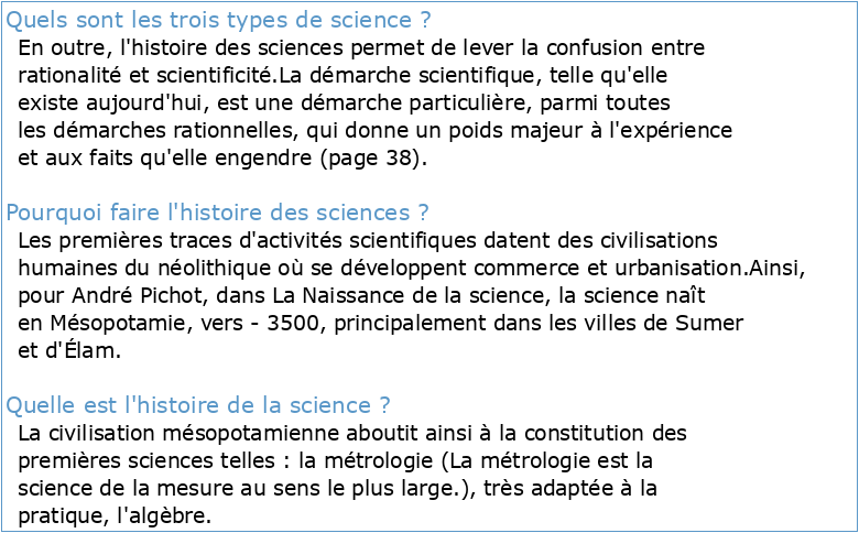 Histoire des sciences History of Science Code cours Course code