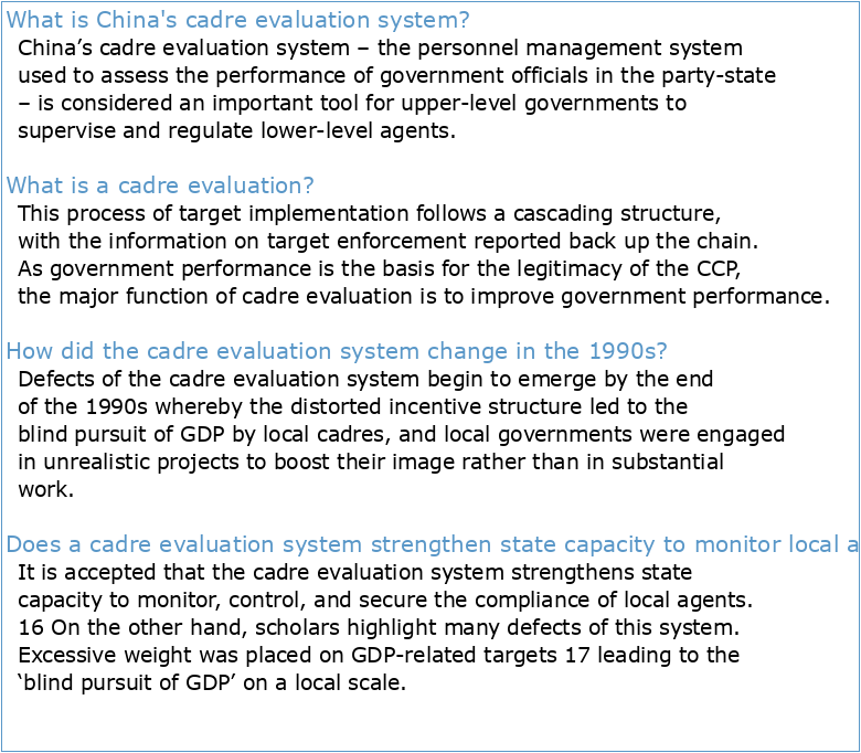 The Cadre Evaluation System