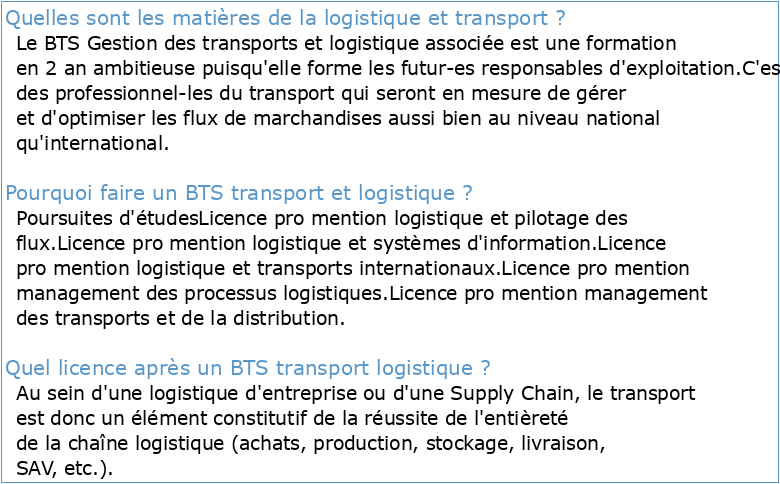 Cours déconomie de Transport en BTS 2 /Transport et Logistique
