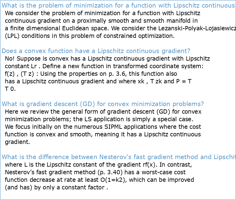 Minimisation de fonctions convexes `a gradient lipschitzien