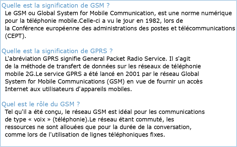 Glossaire de sigles et termes GSM/GPRS (+ quelques sigles UMTS)