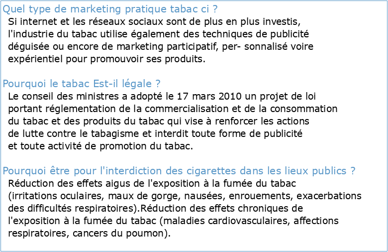 Marketing des cigarettes : la nécessité de réglementer