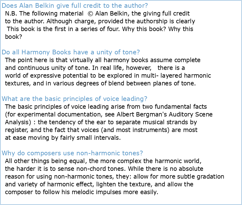 Alan Belkin composer General Principles of Harmony