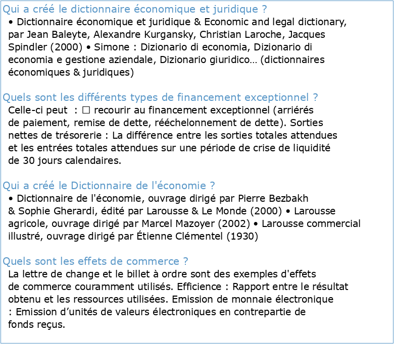 Dictionnaire Economique Commercial Et Financier A