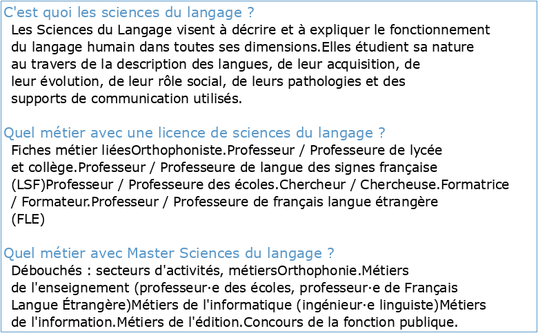 Sciences du langage (SDL)