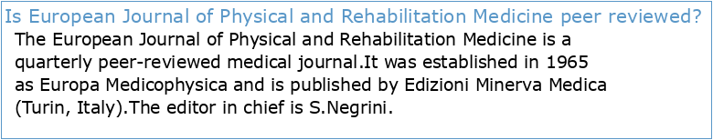 White Book of Physical and Rehabilitation Medicine in Europe