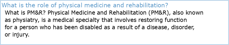 WHITE BOOK ON PHYSICAL AND REHABILITATION MEDICINE IN