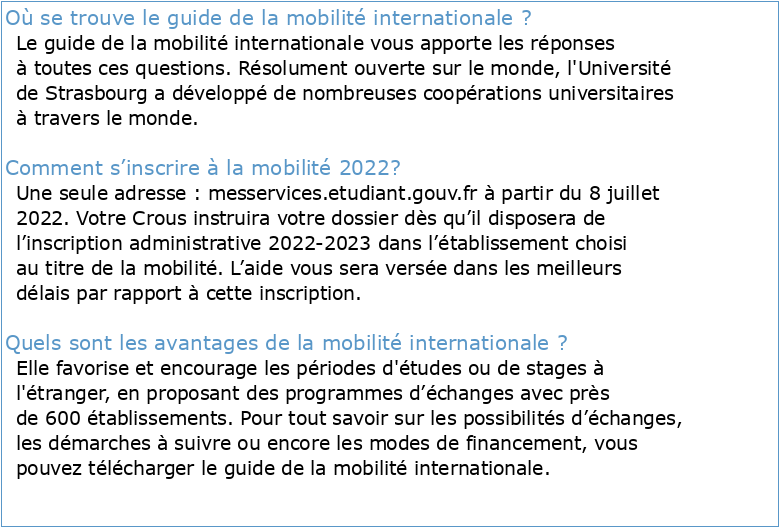 GUIDE DE LA MOBILITÉ INTERNATIONALE 2023-2024