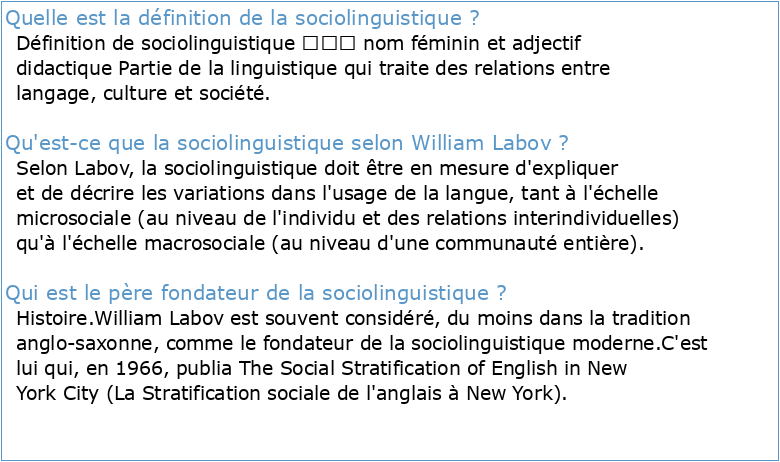 (PDF) La sociolinguistique Résumé  BASTAMI Fouad