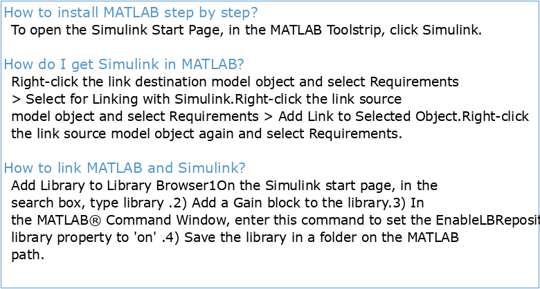 Installation of MATLAB and Simulink