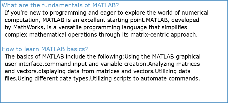 MATLAB® Programming Fundamentals