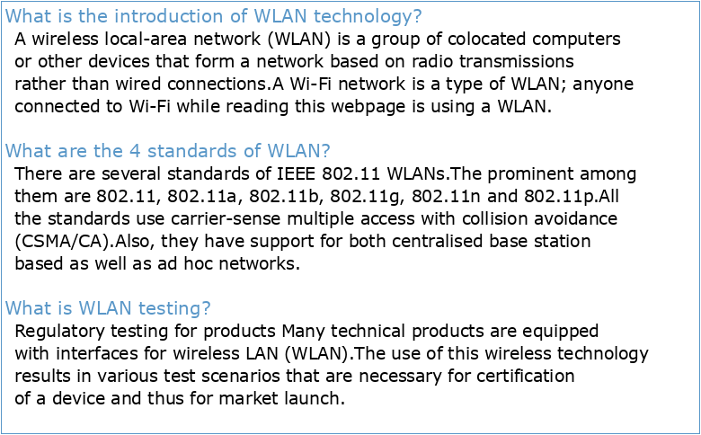 Introduction to WLAN Analysis