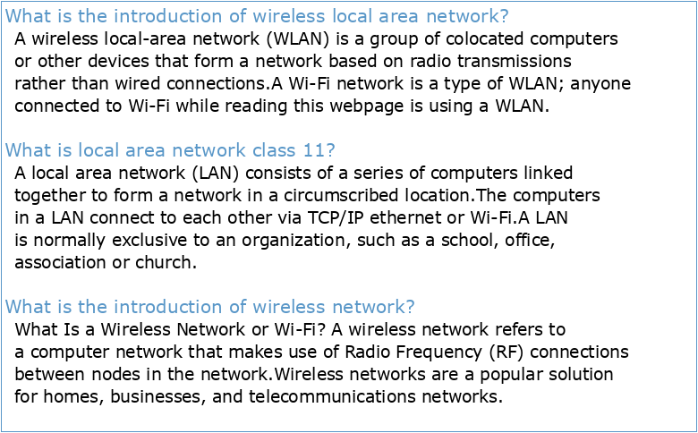 CHAPTER 1 INTRODUCTION 11 Wireless Local Area Network