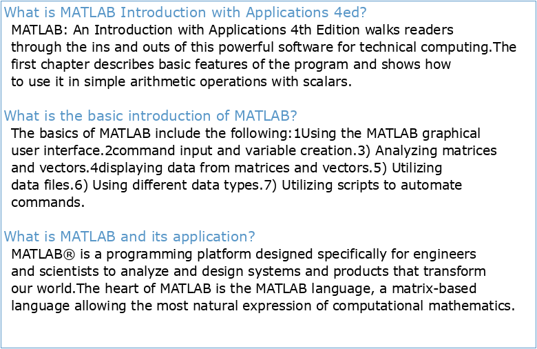 MATLAB: An Introduction with Applications 4th Edition