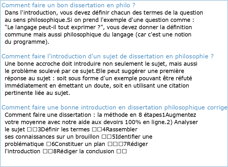 Dissertation Philo Exemple