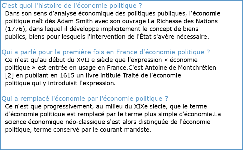 Histoire de léconomie politique en France jusquen 1870