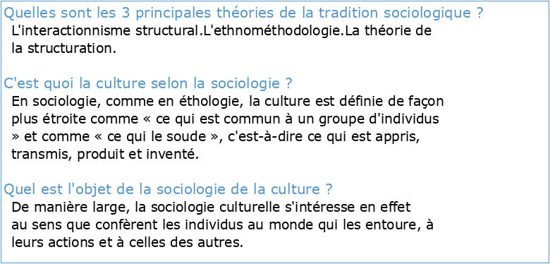 Théories sociologiques de la culture