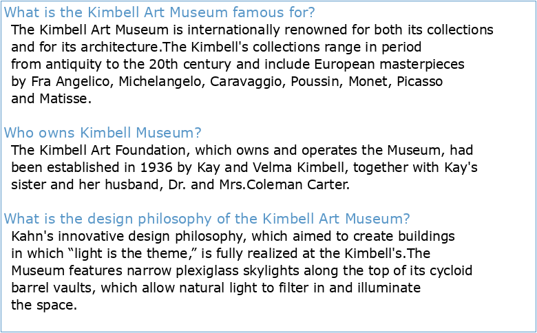 Louis Kahn's Kimbell Art Museum and the Paul Mellon Center for