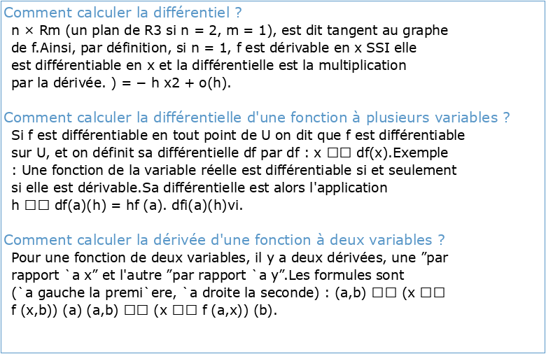 Topologie et Calcul Différentiel 2MA216