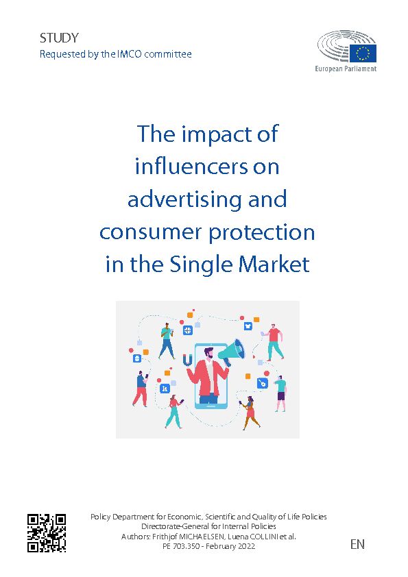 [PDF] The impact of influencers on advertising and consumer protection in