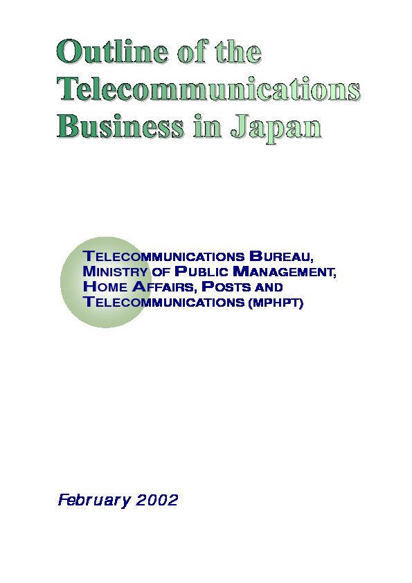 [PDF] Current Status of the Telecommunications Business in Japan