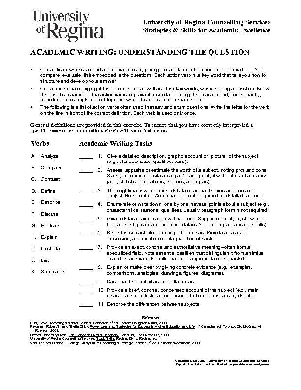 [PDF] ACADEMIC WRITING: UNDERSTANDING THE QUESTION