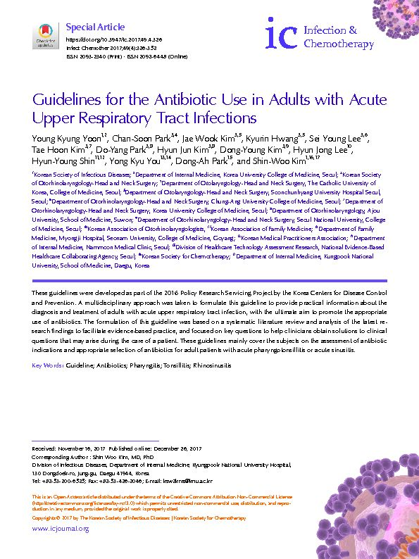 [PDF] Guidelines for the Antibiotic Use in Adults with Acute Upper